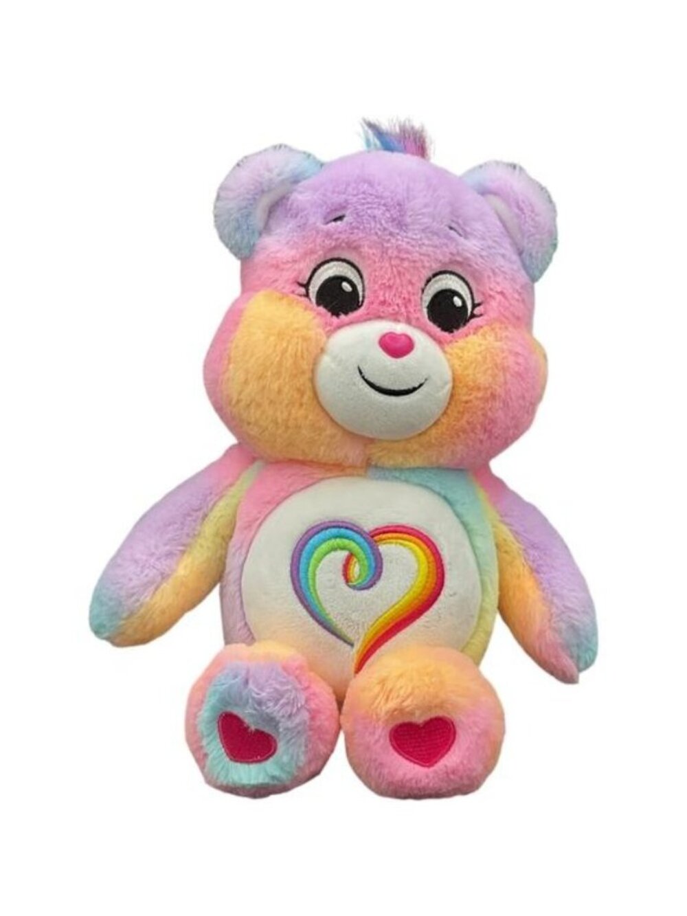 Care Bears Togetherness Bear 12" Plush Pastel Tie Dye Rainbow Heart Aesthetic